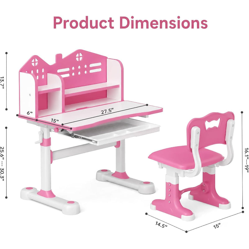 Adjustable Kids Desk Chair Set