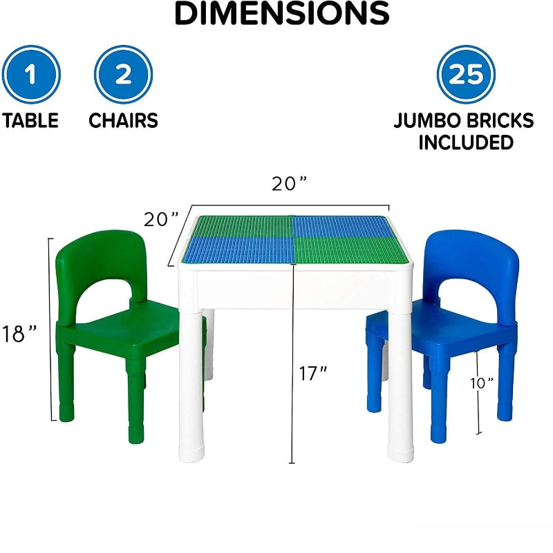 Blue‑Green 5‑in‑1 Kids Activity Table Set