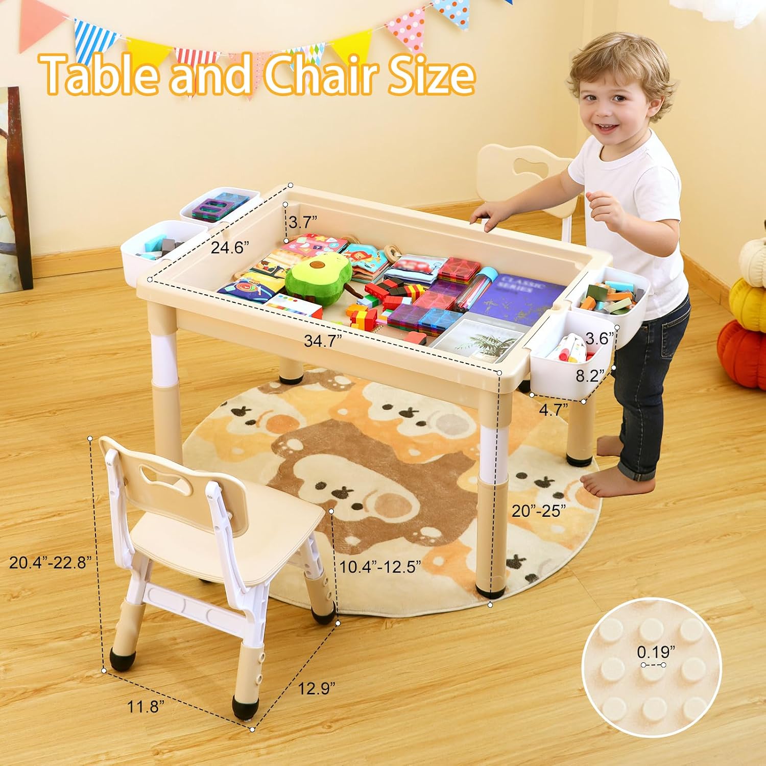 4‑in‑1 Multi‑Functional Kids Table Chair Set