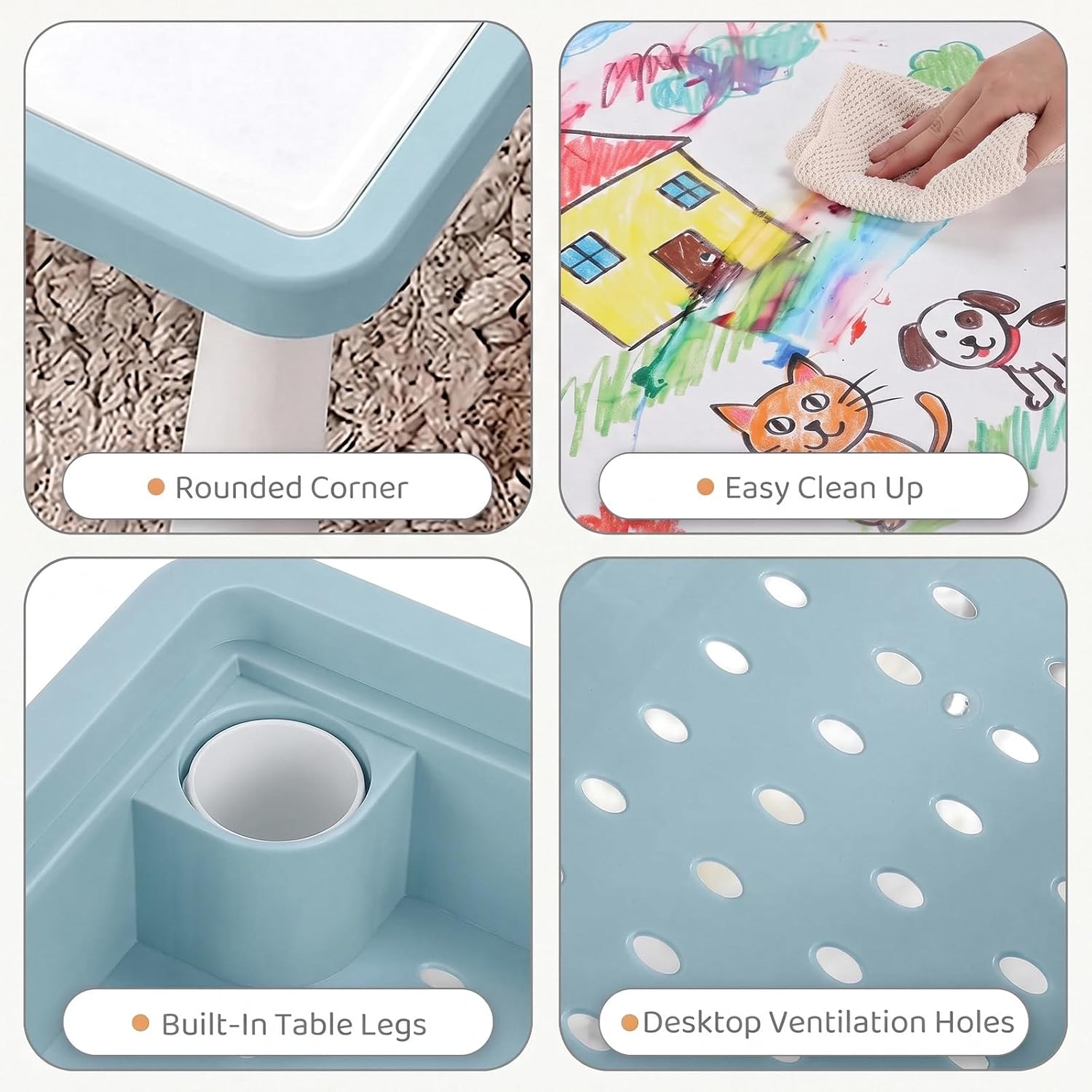 4‑in‑1 Kids Building Block Play Table Set