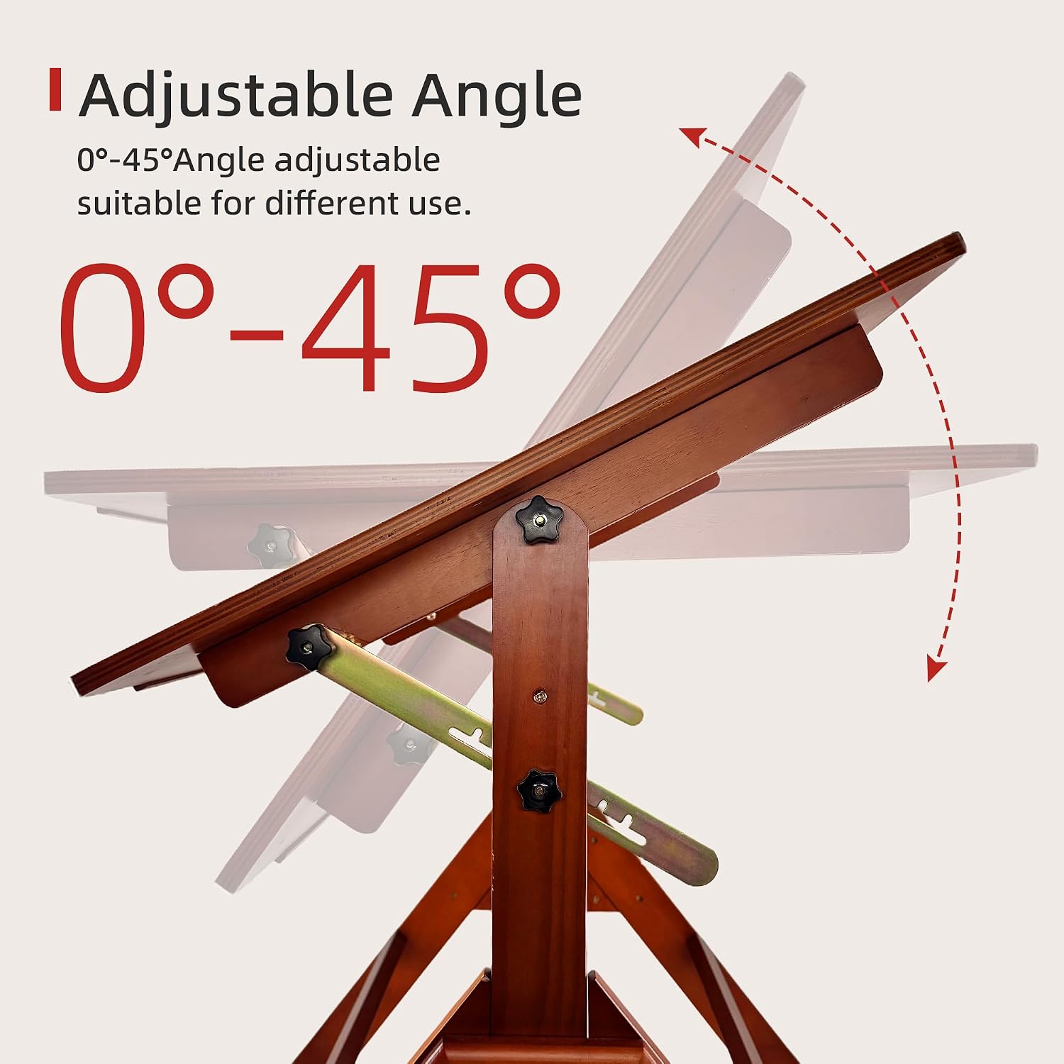 Walnut Adjustable Solid Wood Drafting Table