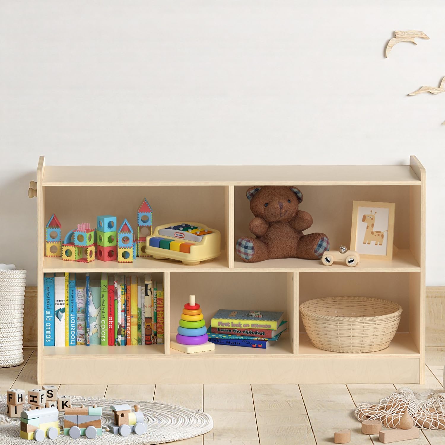 Montessori Wooden Kids Toy Storage Shelf