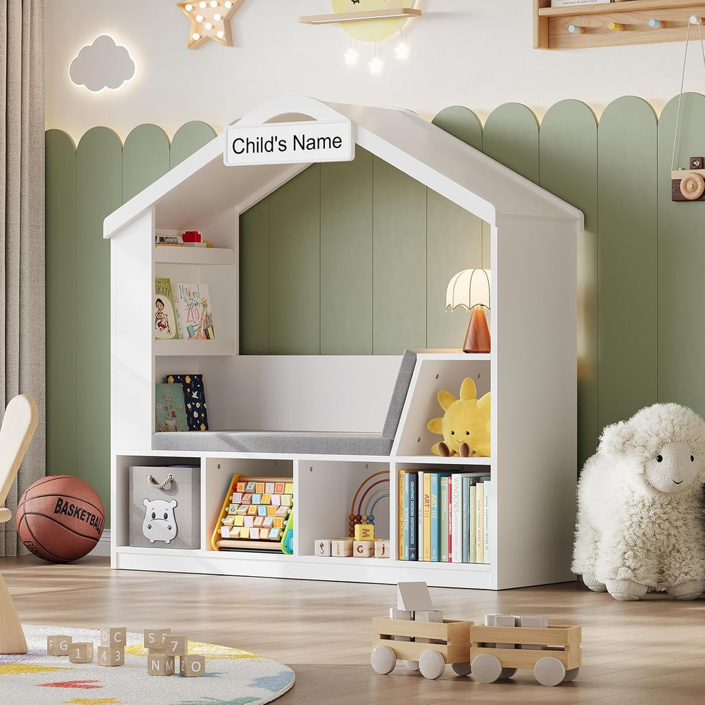 Kids Reading Nook Bookshelf Storage Organizer