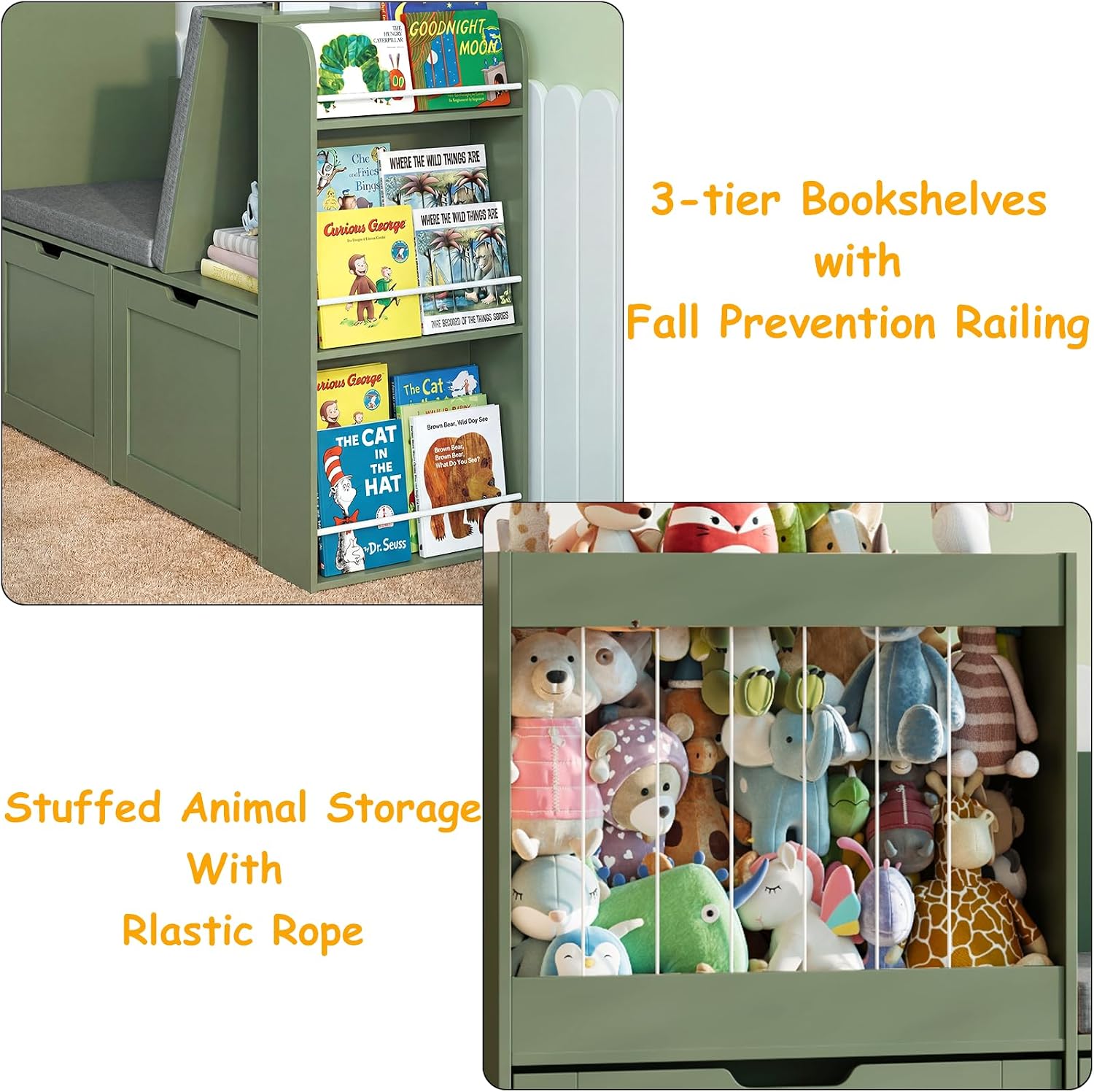 Kids Reading Nook Toy Storage Organizer