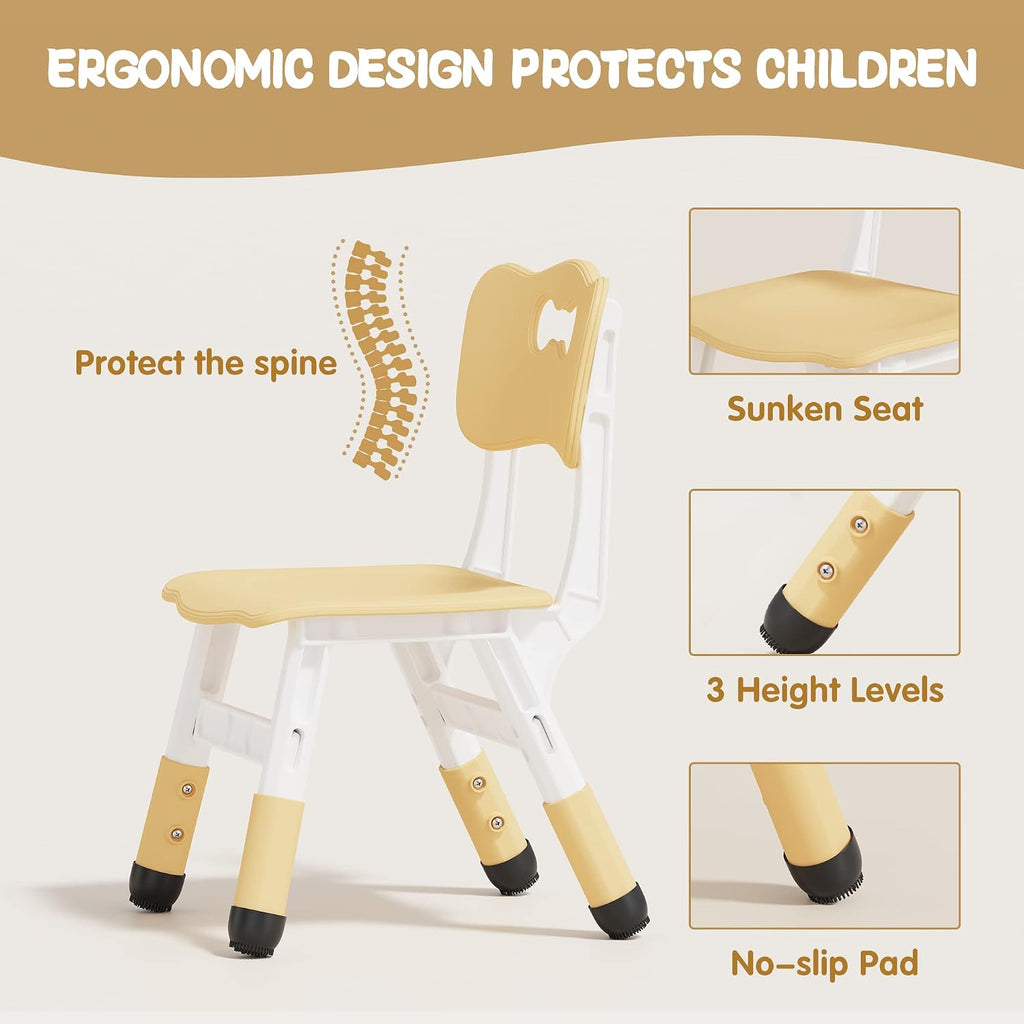 Beige Adjustable Toddler Table Chair Set
