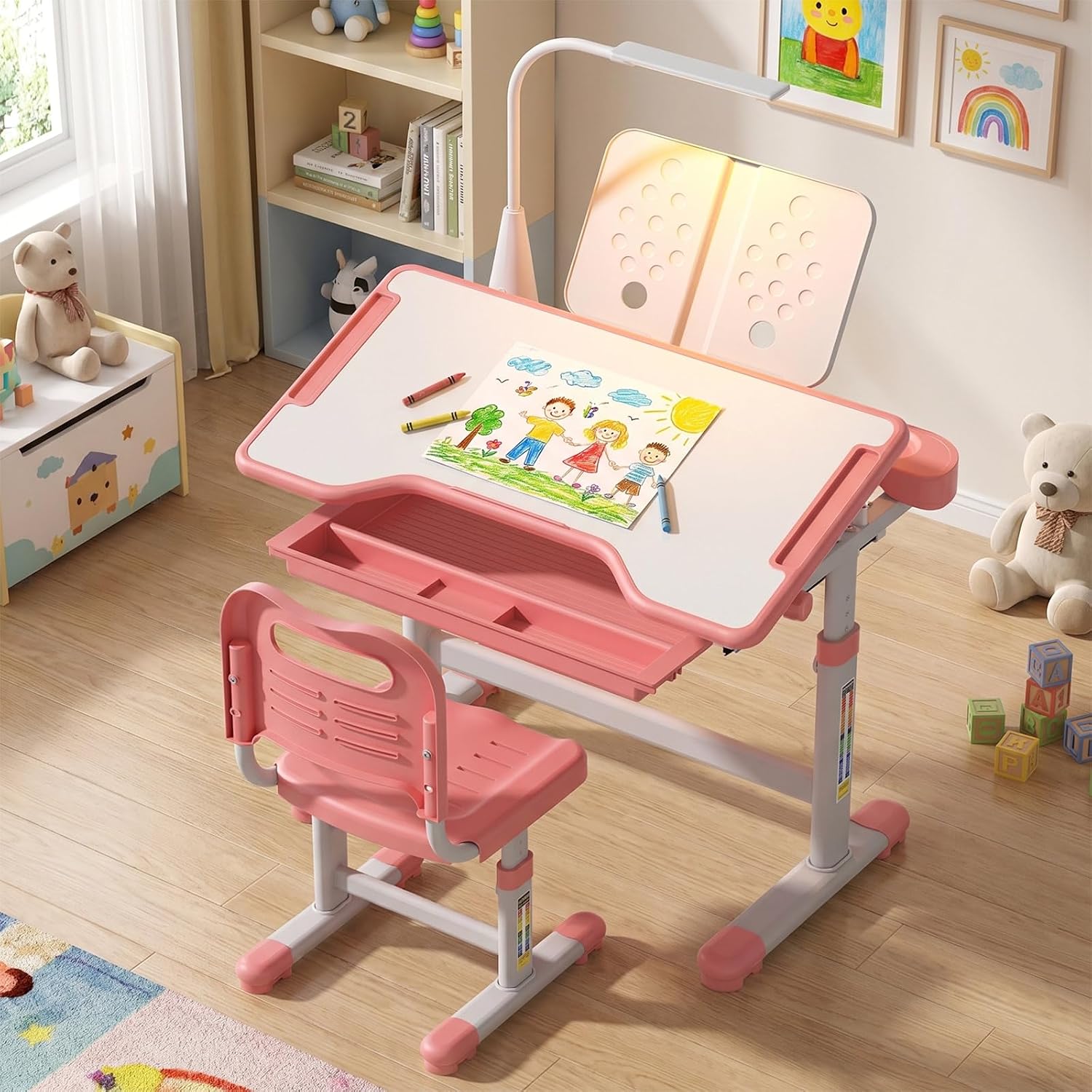 Adjustable Kids Desk Chair Set
