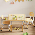 Beige Adjustable Toddler Table Chair Set