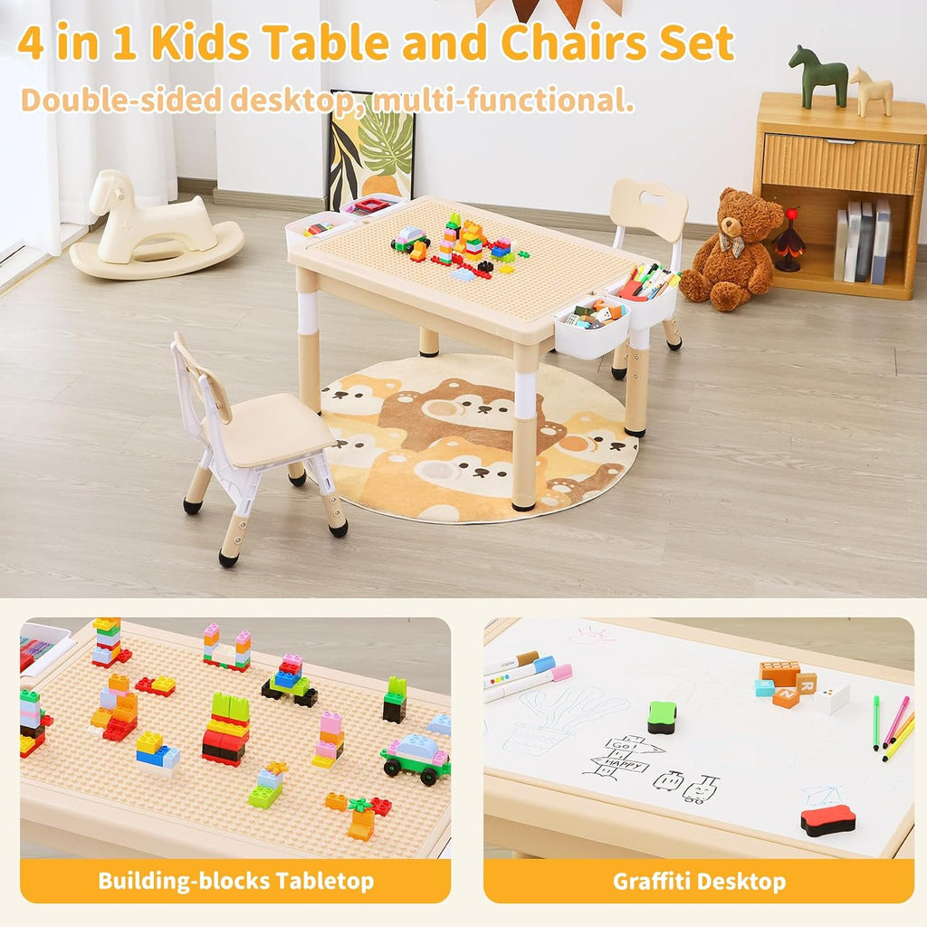 4‑in‑1 Multi‑Functional Kids Table Chair Set