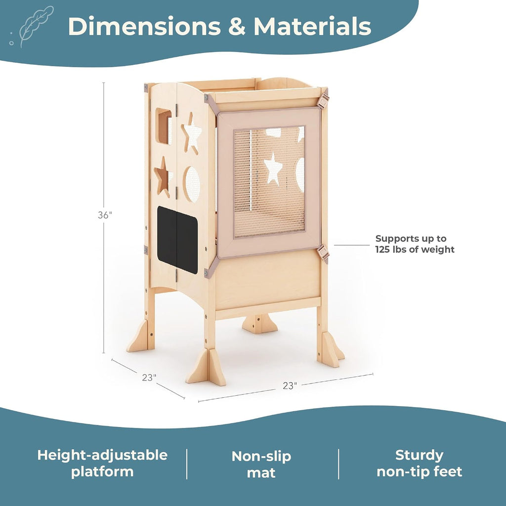 Foldable Adjustable Kids Kitchen Helper Tower