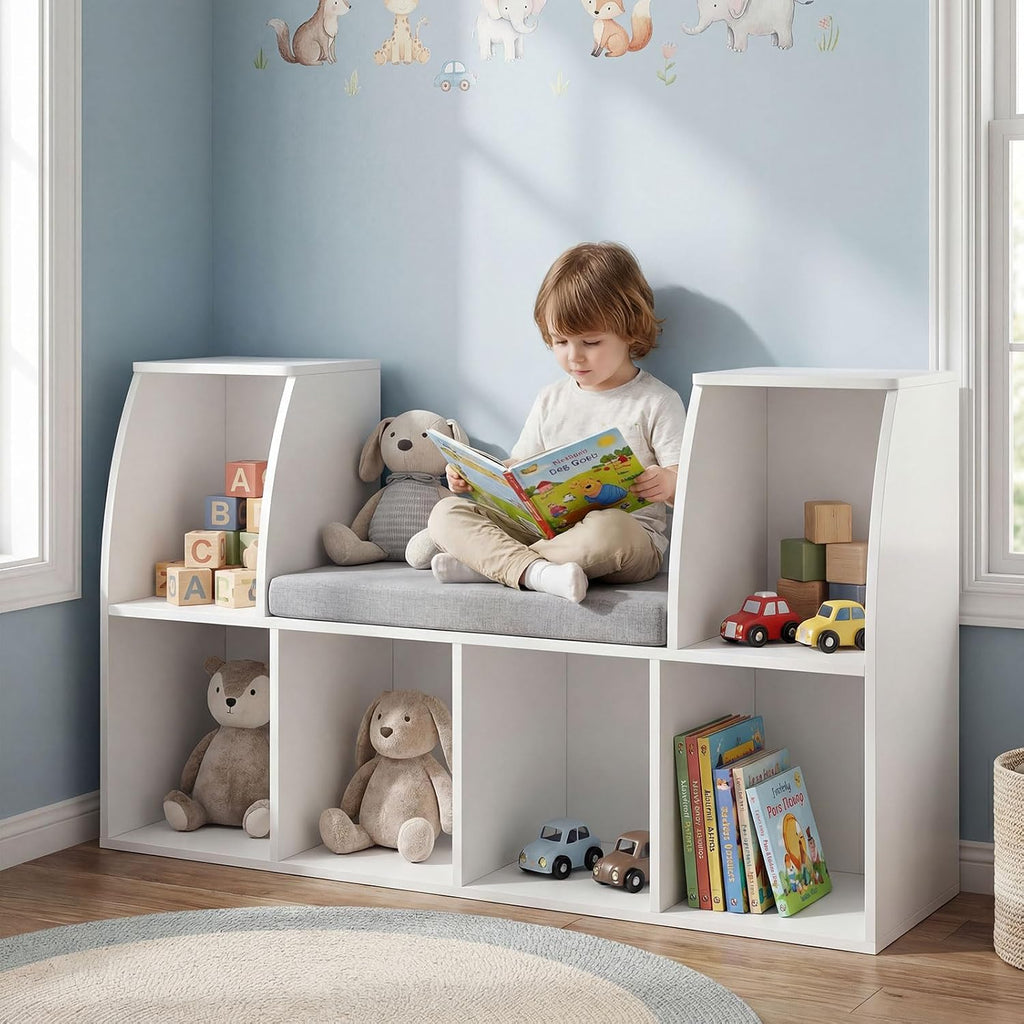 Kids Reading Nook Bookshelf Storage Organizer