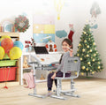 Grey Multifunctional Kids Desk Chair Set