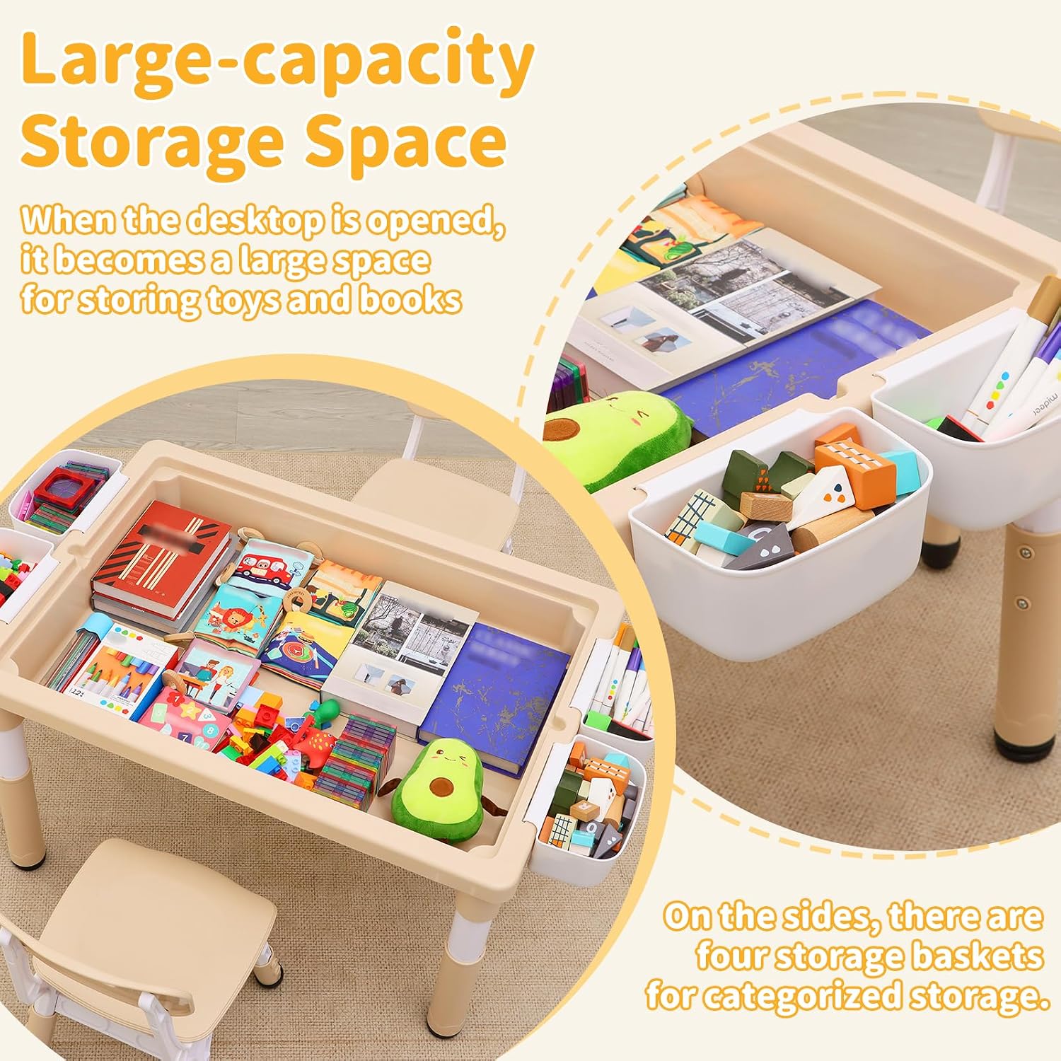 4‑in‑1 Multi‑Functional Kids Table Chair Set