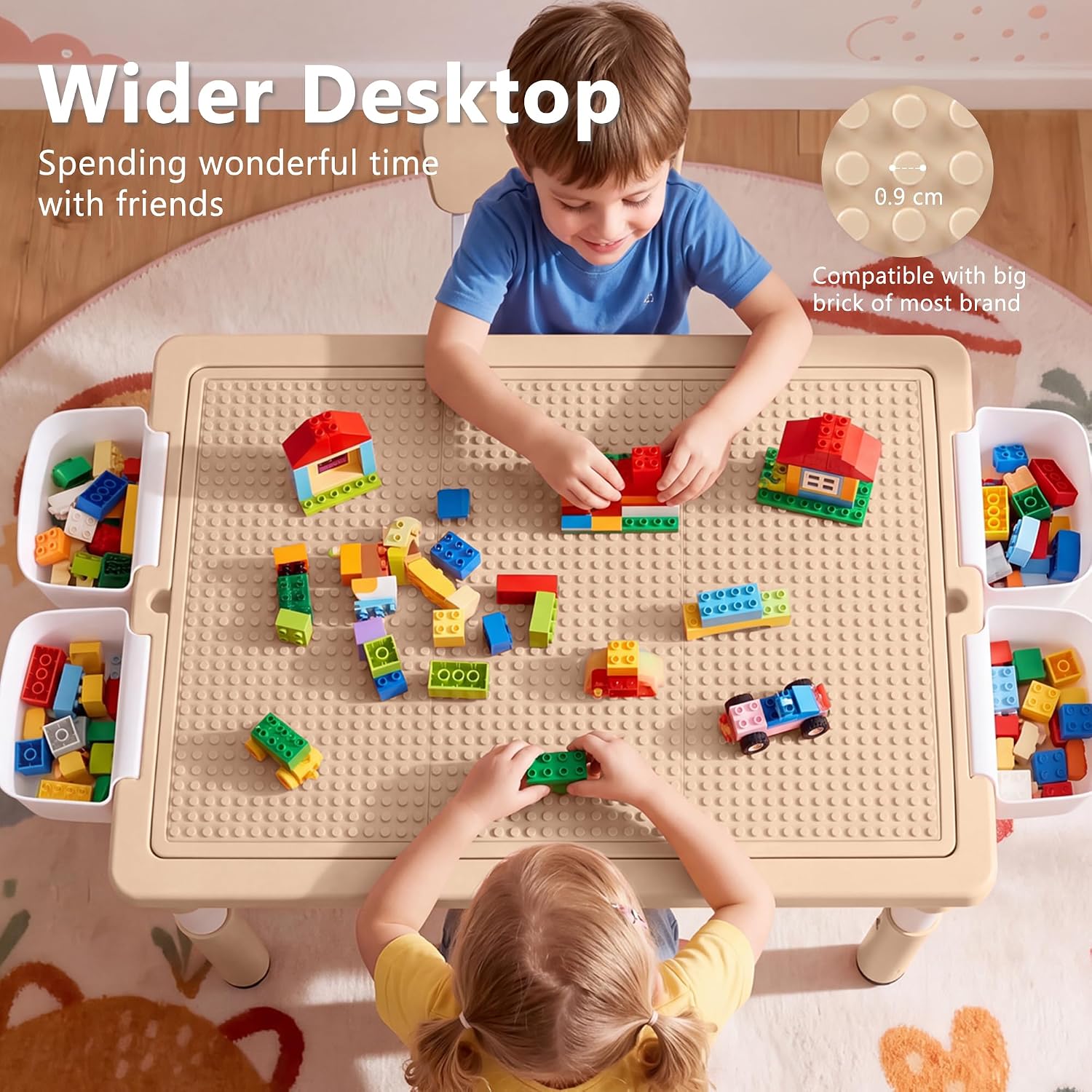 Khaki Adjustable Kids Table Chair Set