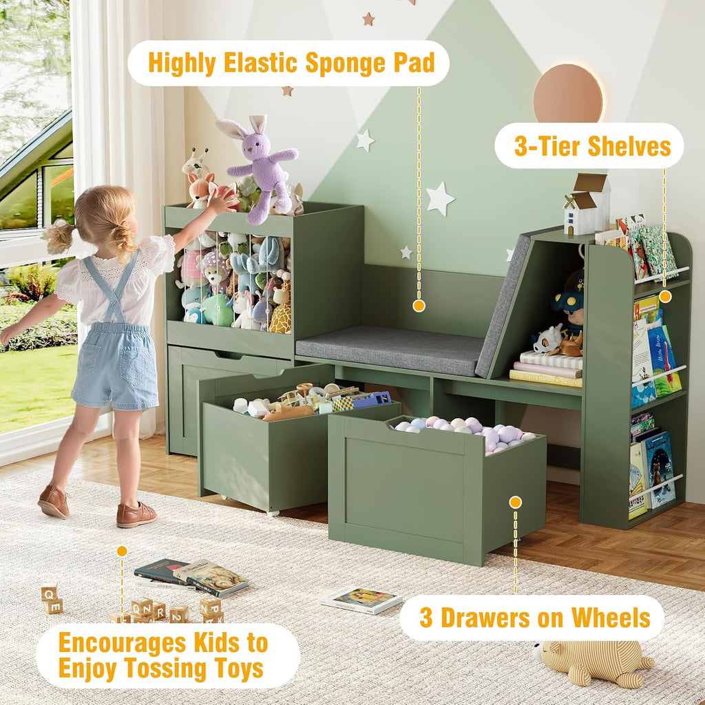 Kids Reading Nook Toy Storage Organizer