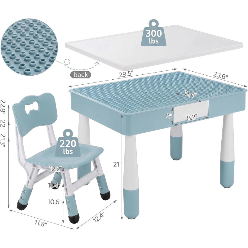 4‑in‑1 Kids Building Block Play Table Set