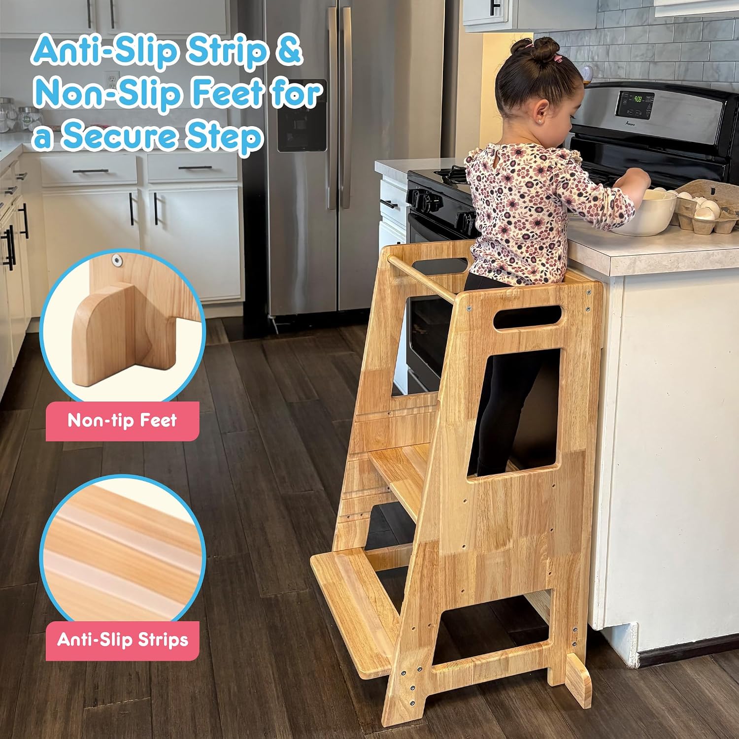Natural Toddler Learning Tower with Chalkboard