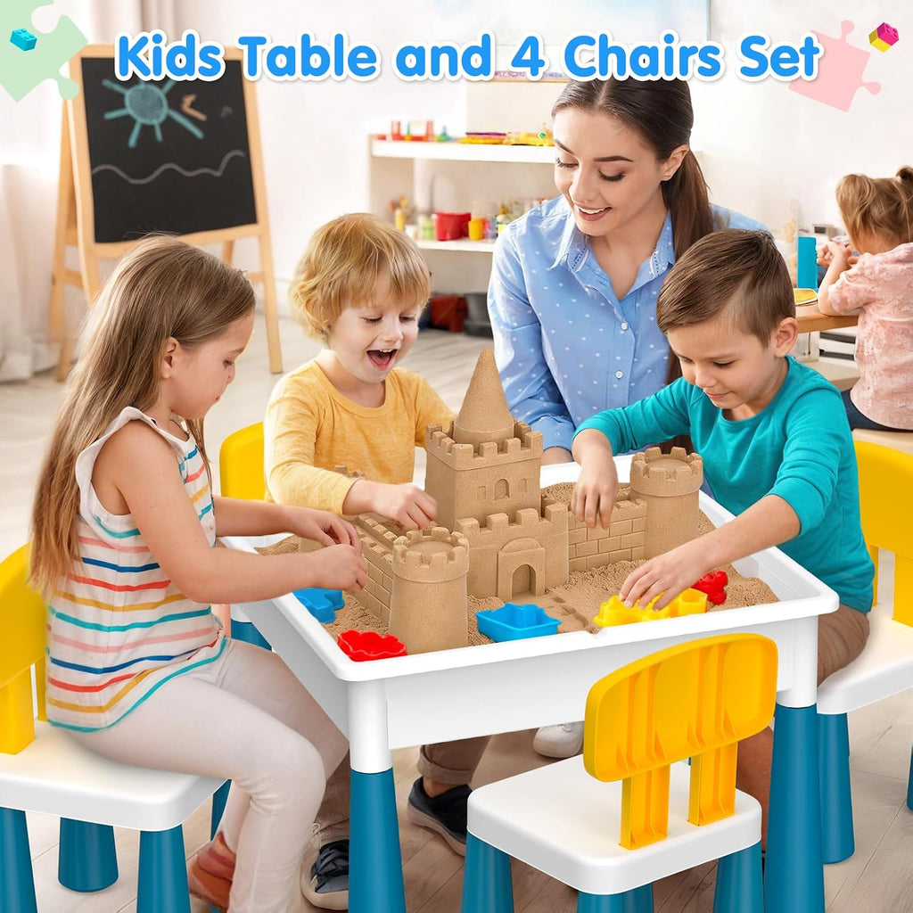 Kids Activity Table with 4‑Chair Set