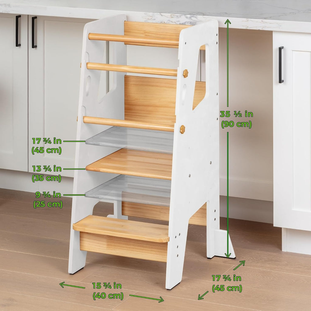 White Toddler Kitchen Helper Tower