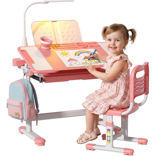 Adjustable Kids Desk Chair Set