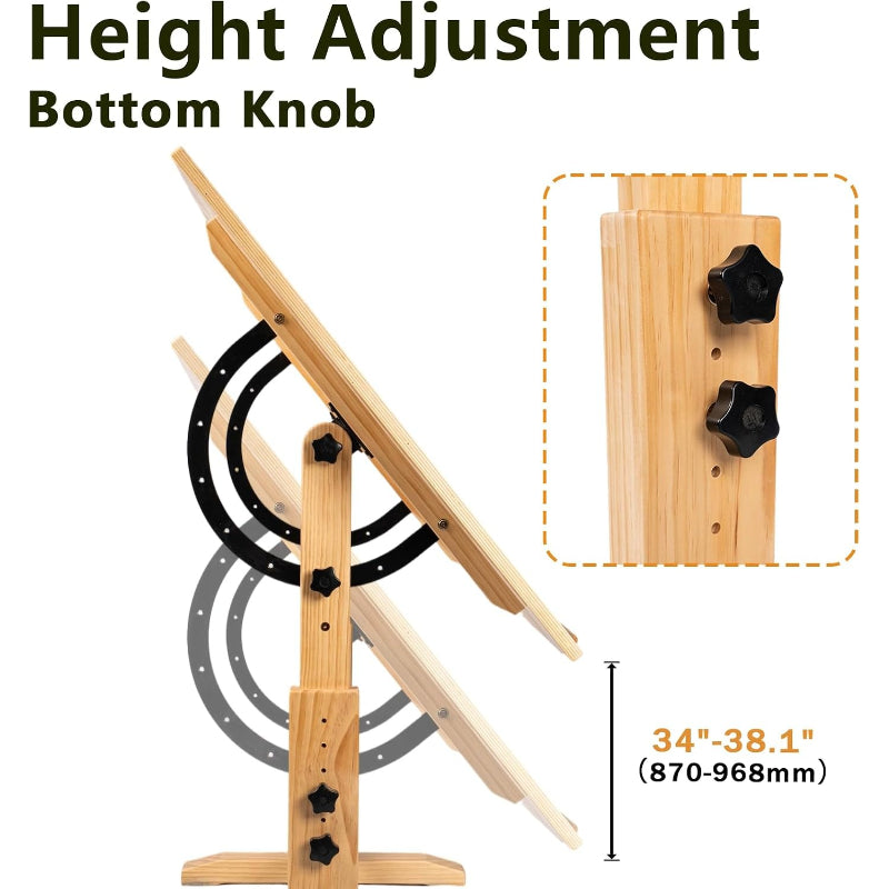 Natural Adjustable Wooden Art Drafting Table