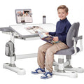 Grey Adjustable Kids Desk Chair Set