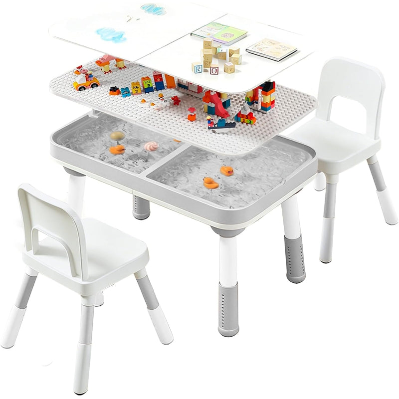 Light Gray 5‑in‑1 Adjustable Kids Table Set